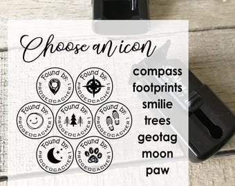 Geocaching Stamp, Custom Geocache Stamp, Self-Inking Pocket Stamp for Geocacher, Geocaching Gift, Geocaching Supplies or Kit CS-10398