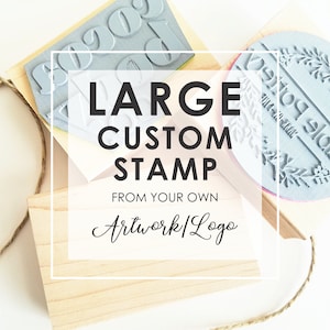 Sello personalizado grande- Sello de goma de logotipo personalizado- Sello personalizado de gran tamaño - Sello comercial personalizado- Sello de tamaño extra grande- Diseño de logotipo personalizado