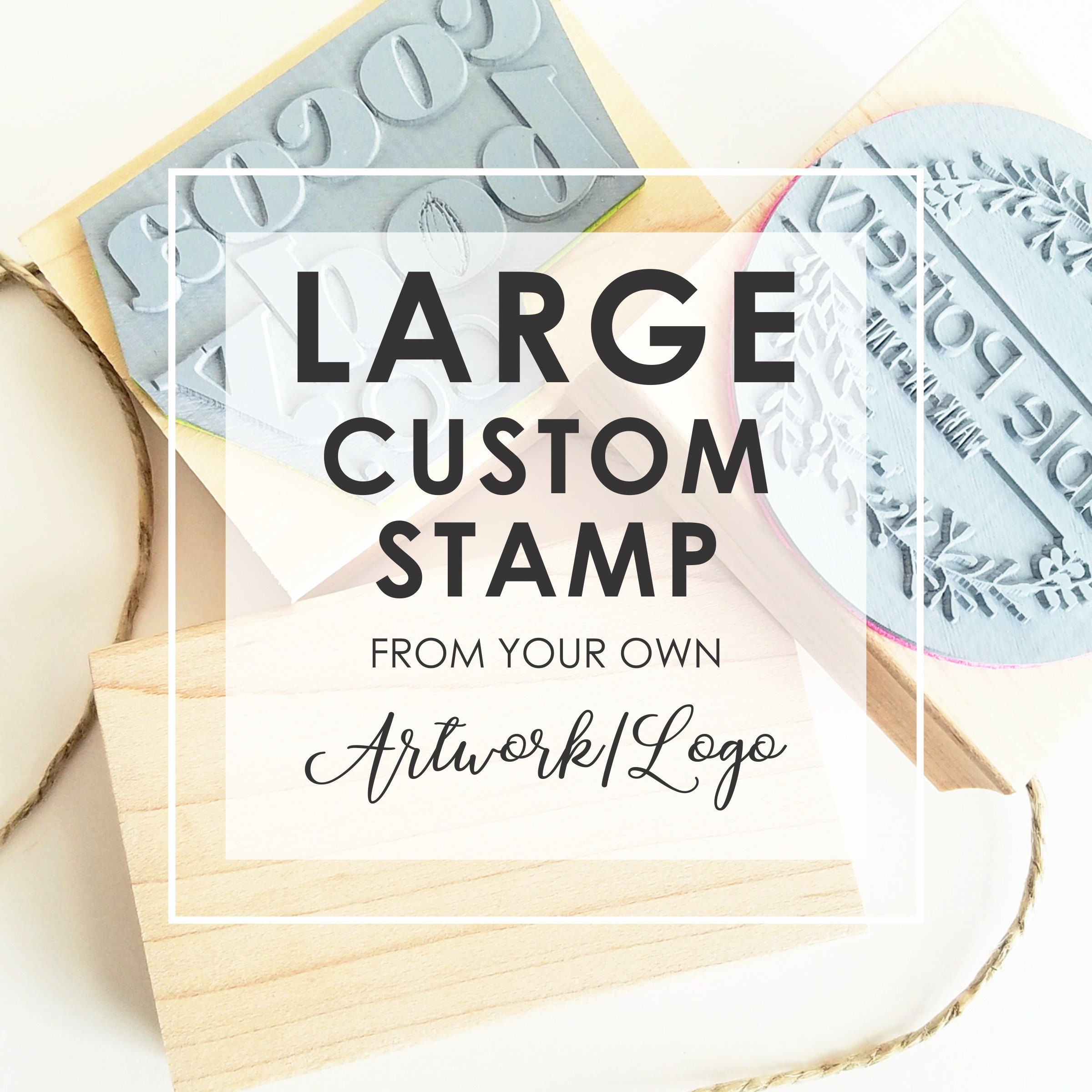 Custom Logo Stamp Hand Stamp | Multiple Size Options (1x1)