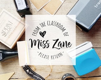Teacher Stamp, From The Classroom Of Stamp- Self-Inking Teacher Stamp- Personalized Teacher Stamps, Book Stamper, Self Inking Stamp,   10106