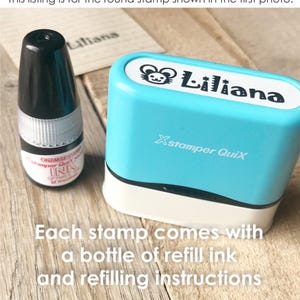Name Stamp For Clothing and All Surfaces, Daycare Stamp Permanent Ink, Kids Mini Name Stamp, Children's Clothing Labels, Small Name Stamp image 11