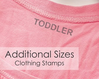 Clothing Labels Size Stamps, Newborn Adult Child Toddler Stamp, Fabric Stamp Ink for Custom Labels, Personalized Labels CS-10370