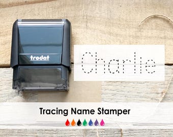 Tracing Name Stamp for Children, Traceable Name Self-inking, Kid's Name Stamp, Personalized Name Stamp for Tracing 10333t