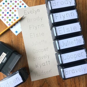 Personalized Kids Name Stamp: Self-Inking Stamper, Traceable Font image 8