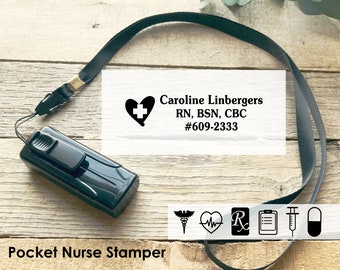 Nurse Stamp, Doctor Stamp, Pocket Stamper, Self-inking Gift for Nurses, Pharm Tech Stamp, Pharmacy Custom Personalized Stamp CS-10441