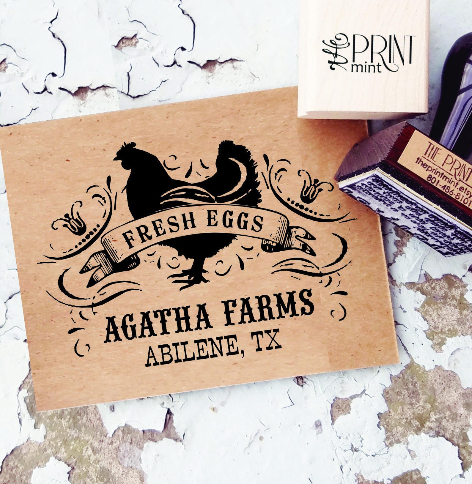 Custom Egg Carton Rubber Stamp Chicken Stamp Vintage Chicken Etsy