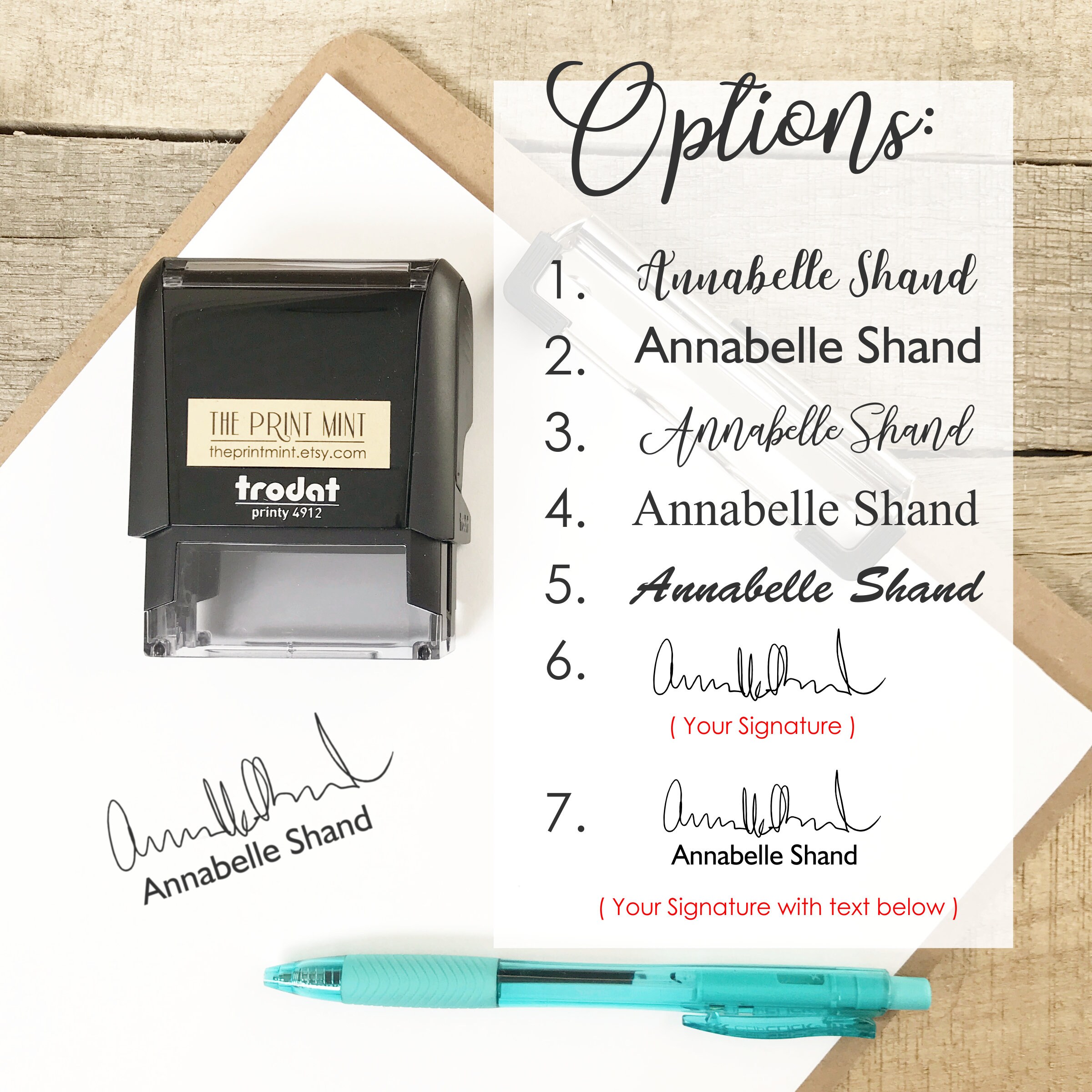 Custom Stamp - 10 Font Options - Self-Inking Name Stamp - 1 Line Custom  Stamp Custom Stamp - Custom Name Stamper - Cursive Calligraphy