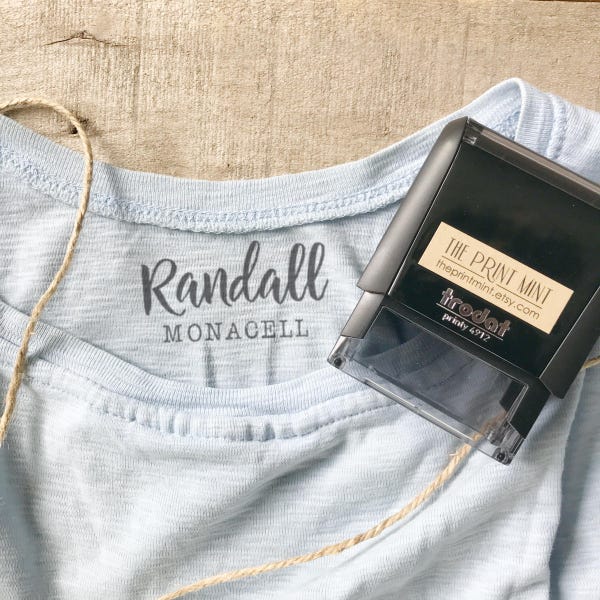 Clothing Name Stamp, Large Clear Text,  Personalized Clothes Tags Stamp, Self-inking Clothing Labels, Nursing Home Labels Stamp, CS-10368