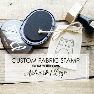 Custom Fabric Stamp of Your Logo or Image, Clothing Stamp Kit, Fabric Stamp Ink for Custom Labels, Personalized Quilt Sewing Labels with Ink