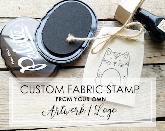 Custom Fabric Stamp of Your Logo or Image, Clothing Stamp Kit, Fabric Stamp Ink for Custom Labels, Personalized Quilt Sewing Labels with Ink