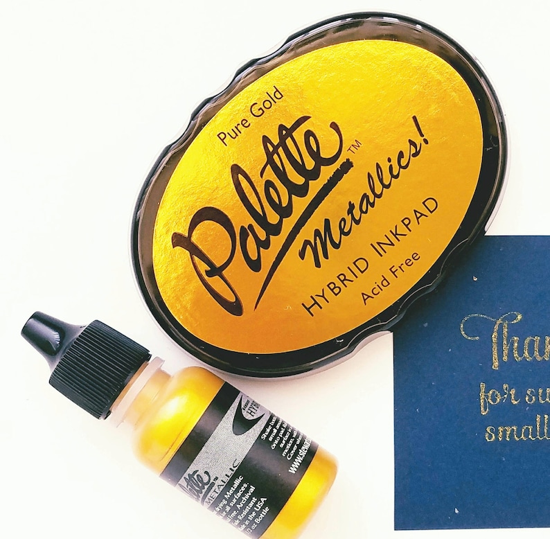 Gold Ink Rubber Stamp Pad Metallic Gold Ink Gold Stamp Pad Etsy