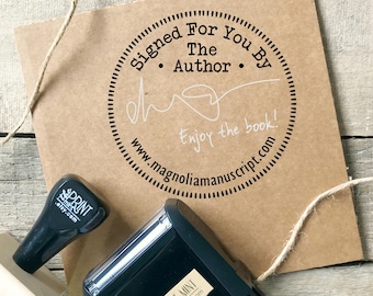 Author Signature Stamp for Booksigning, Custom Writer Self-inking Stamp, Personalized Author Bookplate or Gift, Labels Stamp
