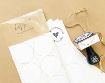 2" Inch Round Circle White Stickers Blank 100