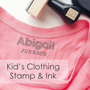 Kids Clothing Labels Stamp, Large Size, Fabric Ink, For Daycare or Camp, Children's Name Clothes Stamp, Fabric Stamp for Kid's CS-10368