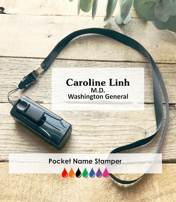 Personalized Name Pocket Stamper, Self-Inking Nurse Gift, Custom Professional Stamp CS-10435
