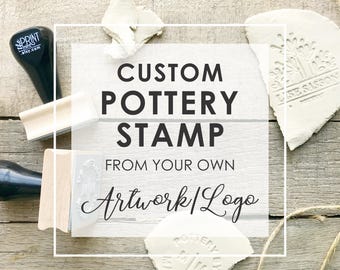 Custom Pottery Stamp of Logo or Image,  Custom Clay Stamp, Pottery Logo Rubber Stamp, Rubber Stamp for Clay, Ceramics, Pottery Signature