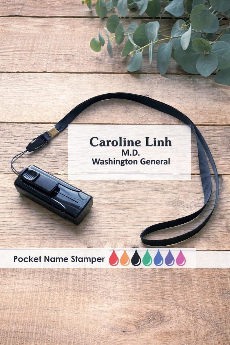 Carimbo de bolso personalizado com nome, autoentintado, presente para enfermeira, carimbo profissional personalizado CS-10435 imagem 3
