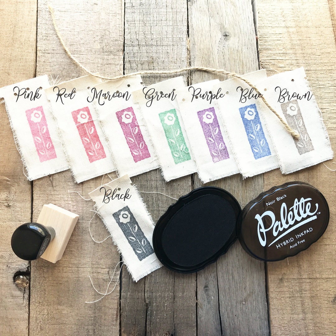Fabric Ink Stamp Pad, 8 Colors, Fabric Ink Pad for Rubber Stamps, Black