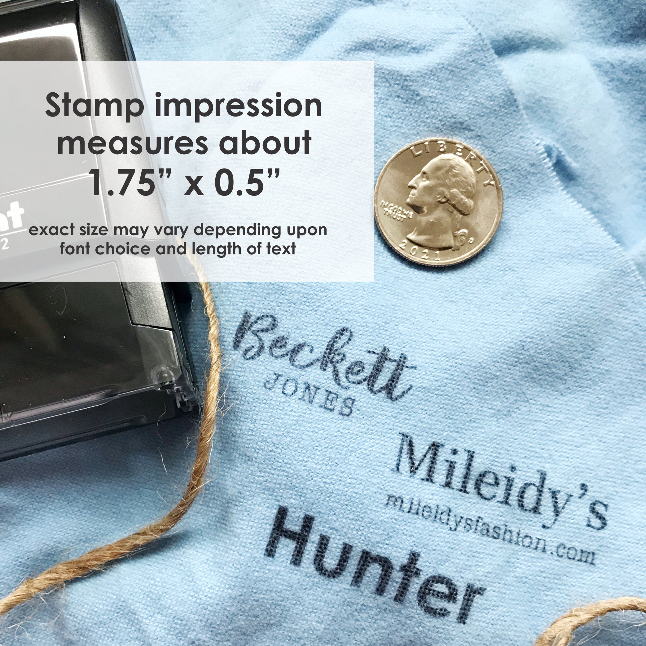 Promot Clothing Stamp - Self Inking Name Stamp for Personalized Shirt,  School Uniform, Baby Clothes, Nursing Home, Camp, Custom Labels, and More -  Up