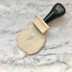 Mini Pottery Stamp: Personalized Initials, Clay Signature Stamp image 4
