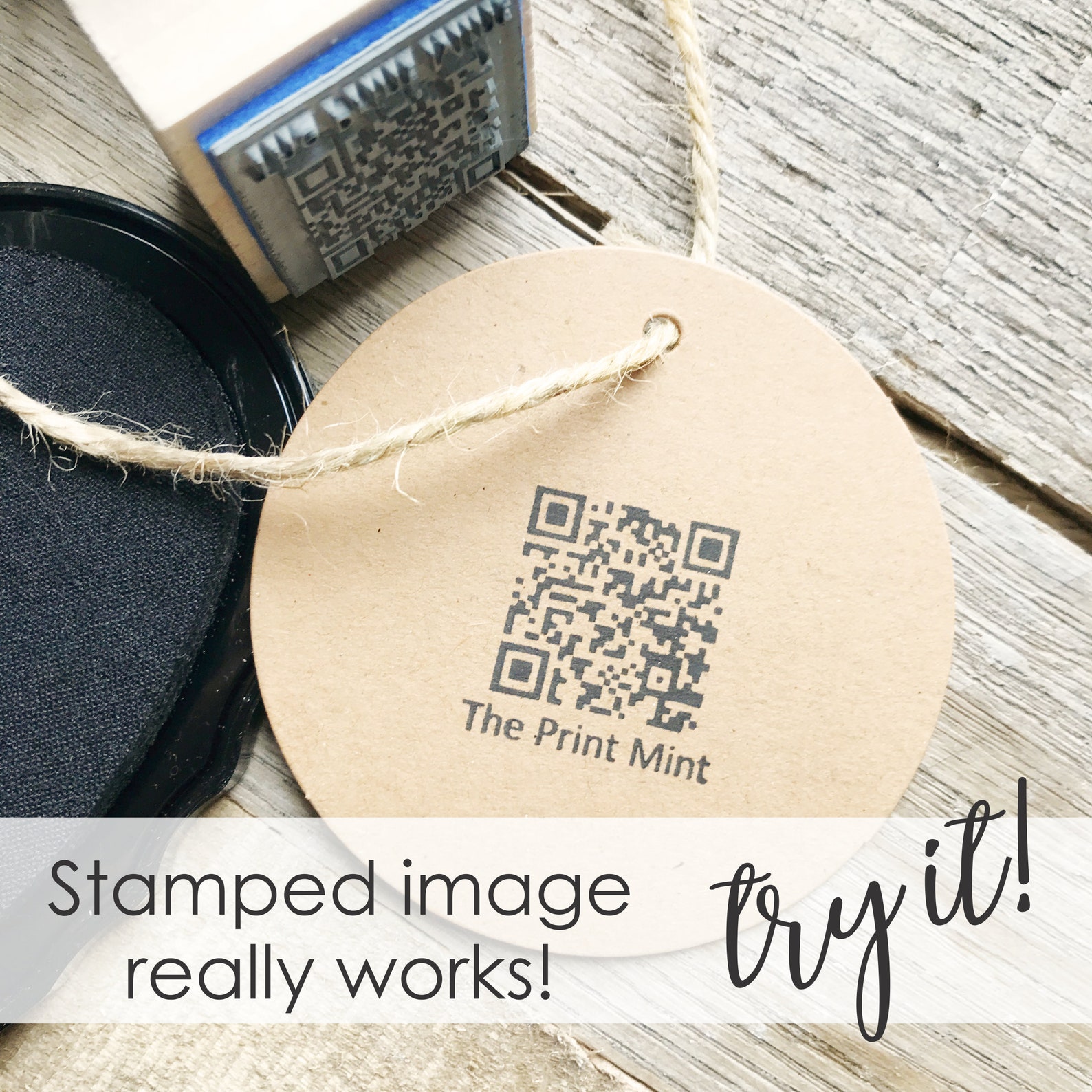 QR Code Stamp in Self-inking or Wood Rubber Stamp Your - Etsy