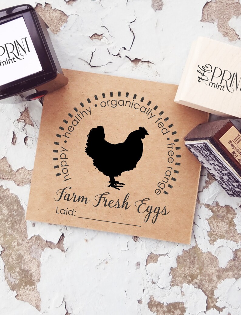 Chicken Stamp Egg Stamp Farm Fresh Fresh Eggs Stamp Farm | Etsy