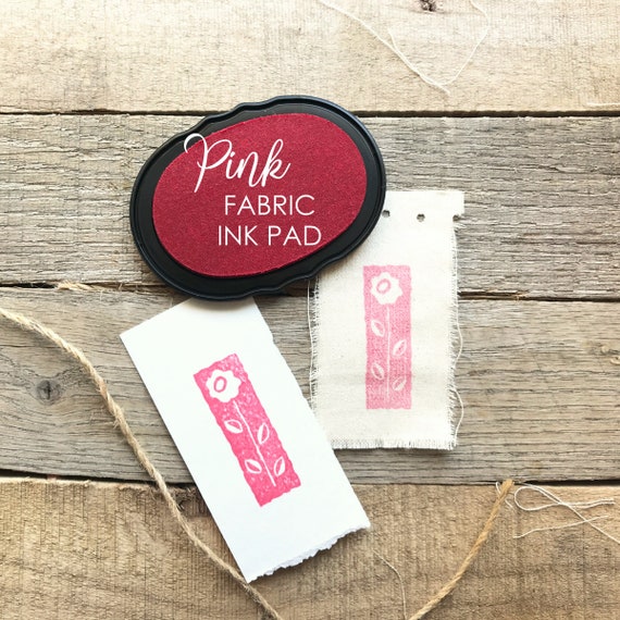 Pink Fabric Ink Stamp Pad, Fabric Ink Pad for Rubber Stamps