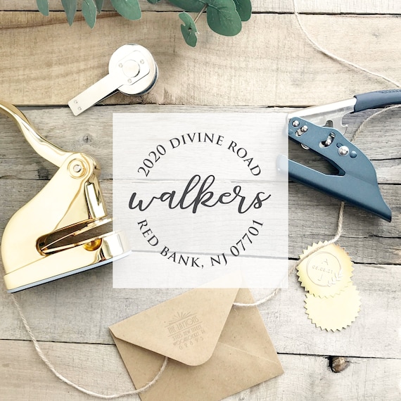 Minimal Address Embosser Seal Return Address Embossing Stamp Address Embossing Stamp HARPER EADDR102 Holiday Card Seal Housewarming Gift