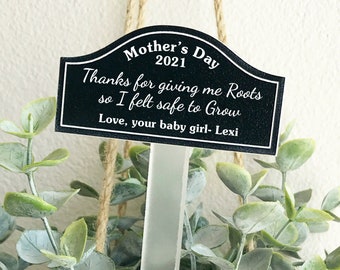 Mother's Day Plant Stakes, Personalized Mother's Day Flower Tag, Personalized Mother's Day Gift, Custom Plant Stick for Mom or Dad GS- 10405
