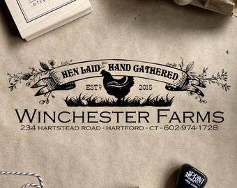 Sello personalizado para granja de pollos: sello para cartón de huevos