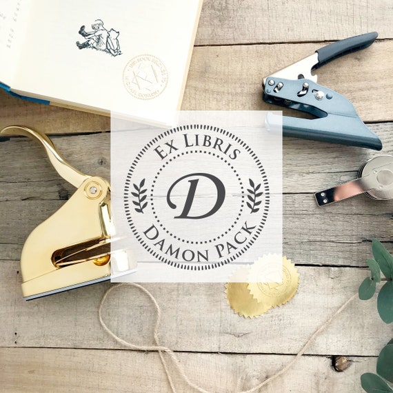  Personalized Library Book Embosser Stamp Custom from The  Library of from The Library of Embosser Library Book Embosser Seal Stamp Personalized  Customized : Office Products