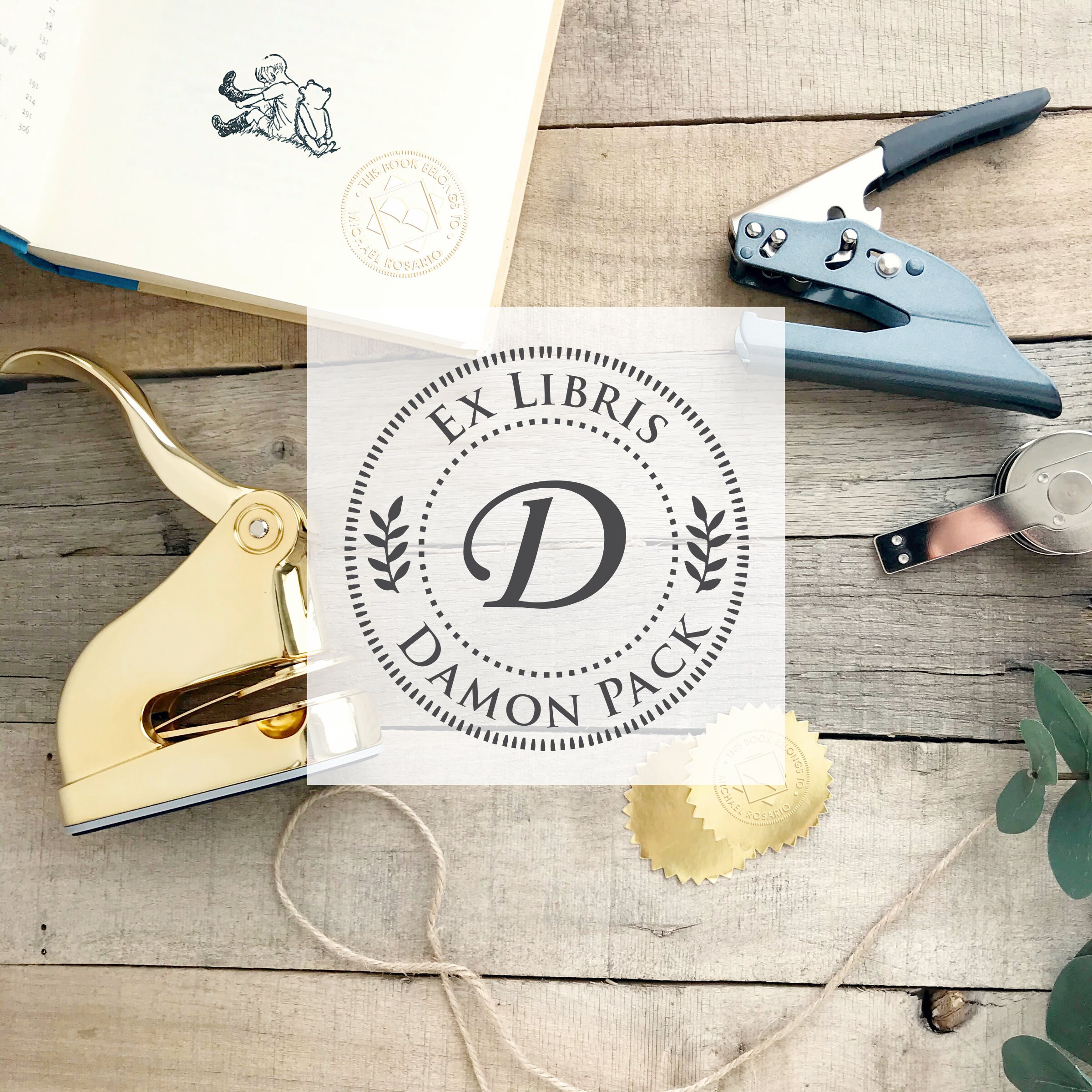 Book Embosser Custom Embossing Stamp Library Embosser Etsy