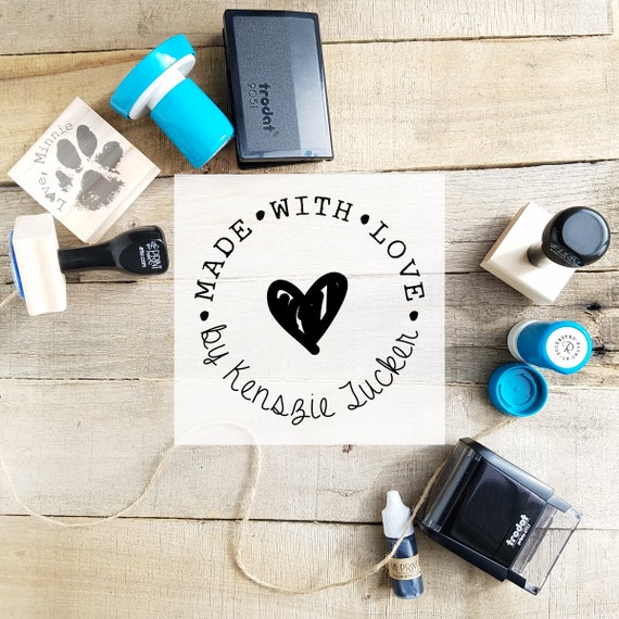  Custom Stamp Personalized Stamp Handmade with Love Personalized  Heart Typography Personalized Stamp Wedding Invitation Self Inking Stamp :  Office Products