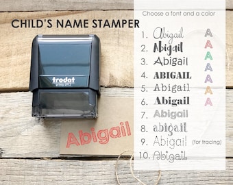 Personalisierte Kinder Name Stempel: Selbstfärber Stempel, Nachvollziehbare Schrift
