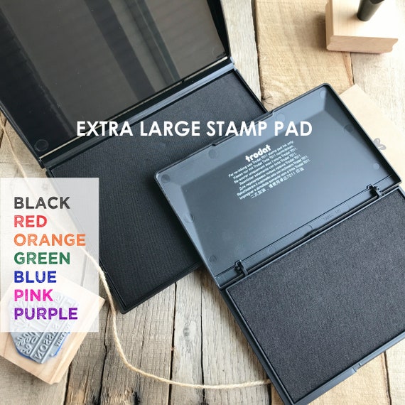 LARGE Ink Pad for stamps up to 4 x 7 | Large Black Ink Pad, Blue Red |  Large Stamp Pad for Custom Rubber Stamps | Custom Logo Stamp InkPad