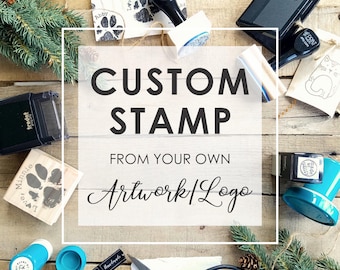 Custom Stamp of Logo or Own Artwork or Design, Business Cards Stamp, Personalized Logo Self-inking Stamp, Custom Rubber Stamp,