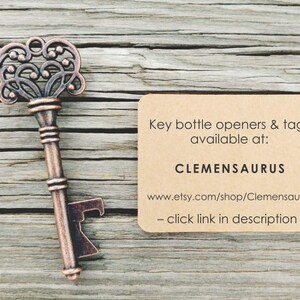 Abridor de botellas con llave Love is The Key Stamp, abridor de botellas con llave de esqueleto autoentintado, sello de goma rústico para recuerdos de boda para etiqueta, CS-10311 imagen 5