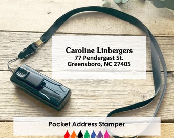Small Pocket Address Stamp, Self-Inking Return Stamp, Personalized Business Stamper CS-10435