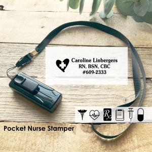 Tampon infirmière, tampon médecin, tampon de poche, cadeau auto-encreur pour infirmières, tampon technicien pharmaceutique, tampon pharmacie personnalisé CS-10441
