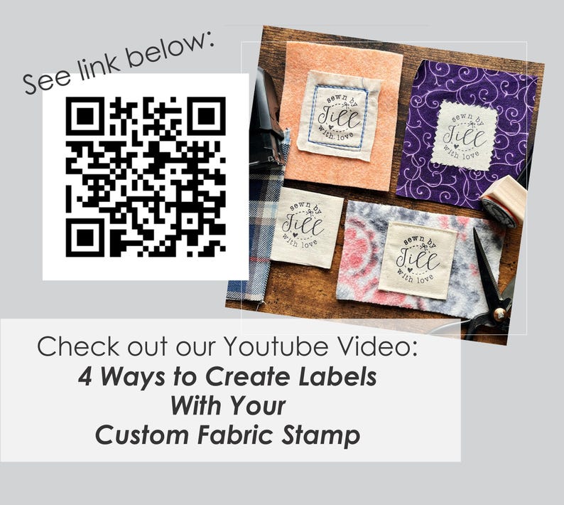 Personalized Fabric Stamp, Sewn By Tags Fabric Stamp, Permanent Fabric Ink or Self-inking, Made By Quilt Sewing Labels Stamp CS-10382s image 10