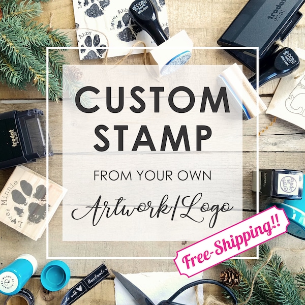 Custom  Stamp, Custom Logo Stamp, Business Card Stamp, Personalized  Branding Stamp,  Wedding Logo Stamp for Favors, Custom Rubber Stamp,