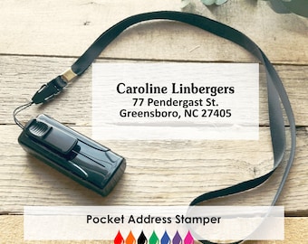 Small Pocket Address Stamp, Self-Inking Return Stamp, Personalized Business Stamper CS-10435