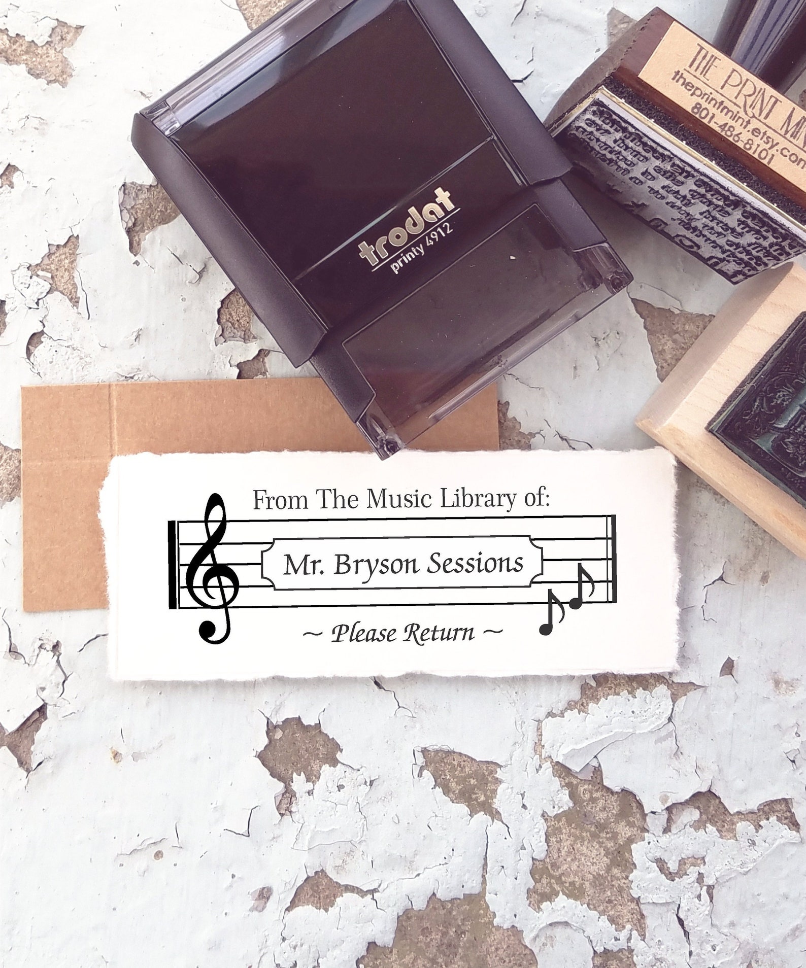 Personalized Music Stamp for Musician or Music Teacher Etsy