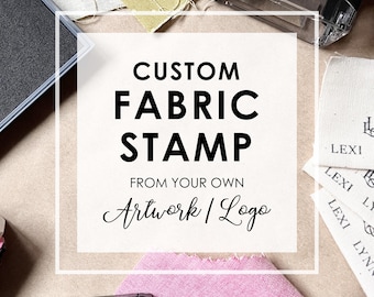 Custom Fabric Stamp of Your Logo or Image, Clothing Stamp Kit, Fabric Stamp Ink for Custom Labels, Personalized Quilt Sewing Labels with Ink