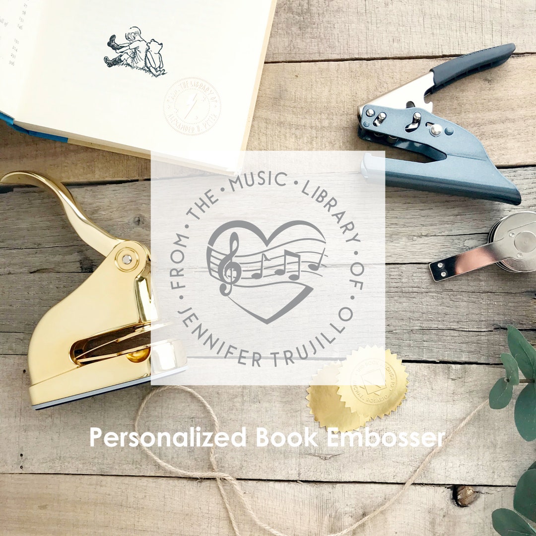Music Embosser, Book Embossing Stamp, Music Library Labels Personalized