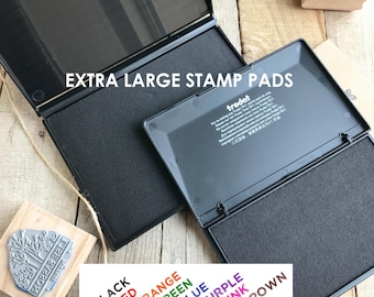 Extra Large Stamp Pad, 3.25" x 6.25" or 5"x7", Black, Blue, Red, Green, Orange, Pink, Brown, Purple