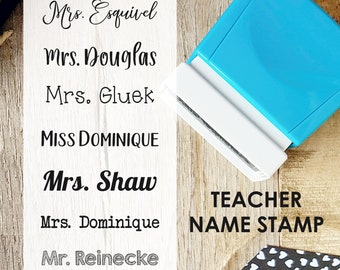 Teacher Name Stamp, Self-Inking Teacher Stamp, Custom Teacher Stamps, Self-Inking Signature Rubber Stamp, Teacher Stamp CS-10341