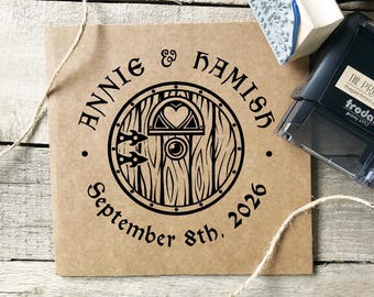 LOTR Wedding Stamp, Lord of The Rings Wedding Rubber Stamp in Self-inking or Wood, Tolkien or Hobbit Save The Date W10485