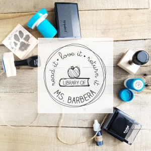 Self Inking Teacher Stamp, Self Inking Library Stamp, Personalized Tea –  PinkPueblo