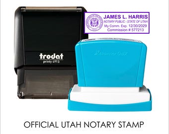 Utah Notary Stamp, Self-inking Notary for State of Utah, Personalized Notary Supplies, Meets Requirements of Utah Notary Commission CS-10456